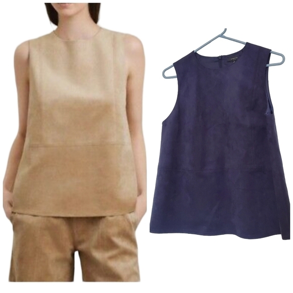 Aritzia Tops - Aritzia Babaton Roland Navy Vegan Suede Top